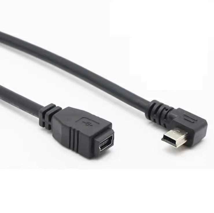 25CM 90 stopni w prawo i w lewo i w górę i w w dół pod kątem Mini kabel rozszerzenie męskie i żeńskie USB 2.0 5Pin Mini-usb dla odbiornik GPS