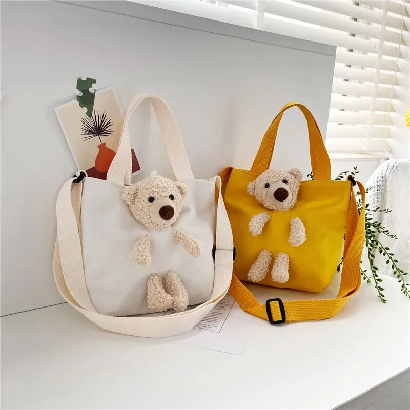 Female Girls Bear Shoulder Messenger Crossbody Bag New Fashion Small Trend Purse Mini Handbag