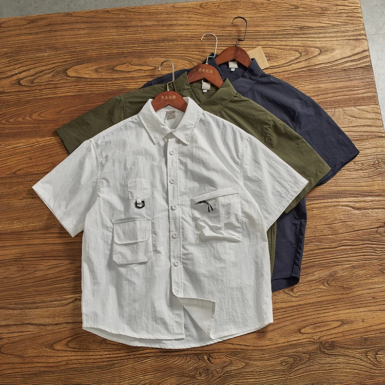 

Модная американская функциональная рабочая одежда для улицы ort Sve Casual Loose Fit с воротником irt для мужчин Street Sle с несколькими брюками...