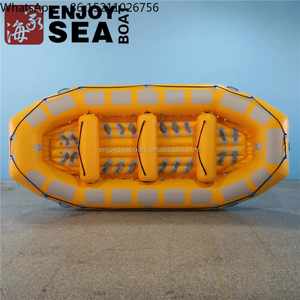 Large 10 person yellow rafting boats inflatable boats china /durable self bailing whitewater rafting  boat for drifting