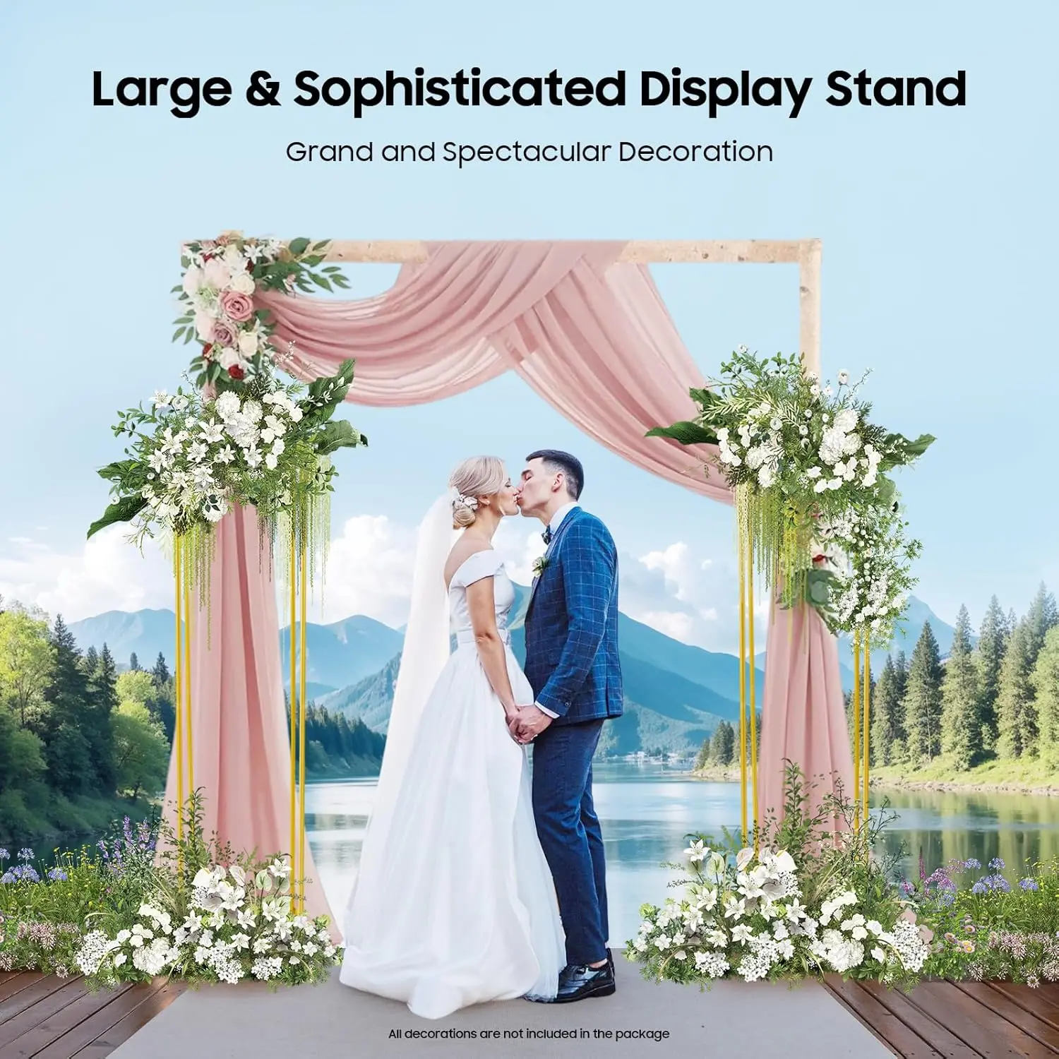 Gold Wedding Flower Stands, Metal Column Geometric Wedding Flower Vase for Table,