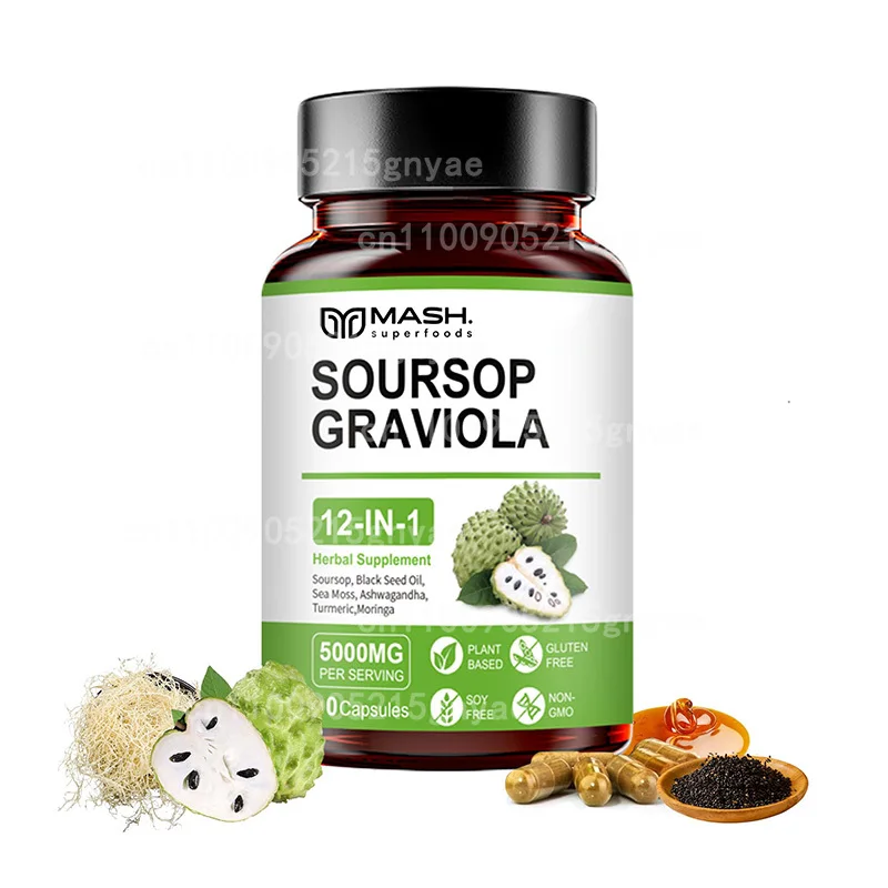 Las cápsulas de graviola Kexinsh Soursop tienen potentes antioxidantes, pueden promover la salud digestiva y celular