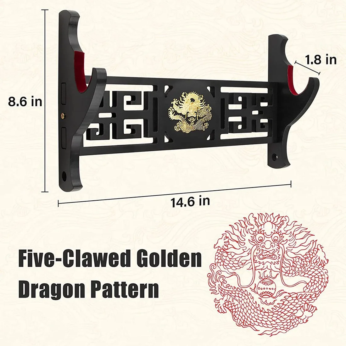 Legendary Creatures Sword Wall Mount Hook Katana Holder Display Hanger for Tanto Samurai Lightsaber Weapon Stand,1 Tier