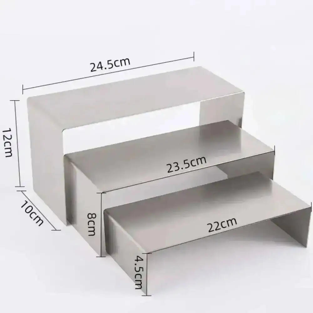 3-Piece Ladder Display Stand Multifunctional Perfume Rack Finishing Rack Cupcake Rack Suitable for Shoes Tote Bags Cupcakes