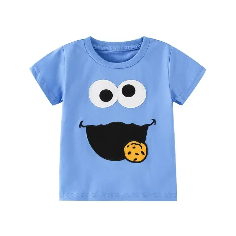 Jumping Meters 2-7T Summer Baby Tees Tops Caterpillar Animals Embroidery Hot Selling Kids T Shirts Boys Girls Clothing