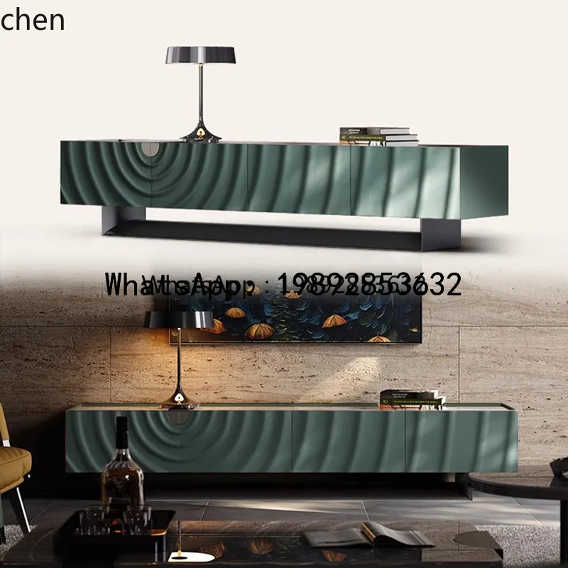 

B-3 TV cabinet whole house with rock slab storage floor cabinet coffee table combination TV cabinet