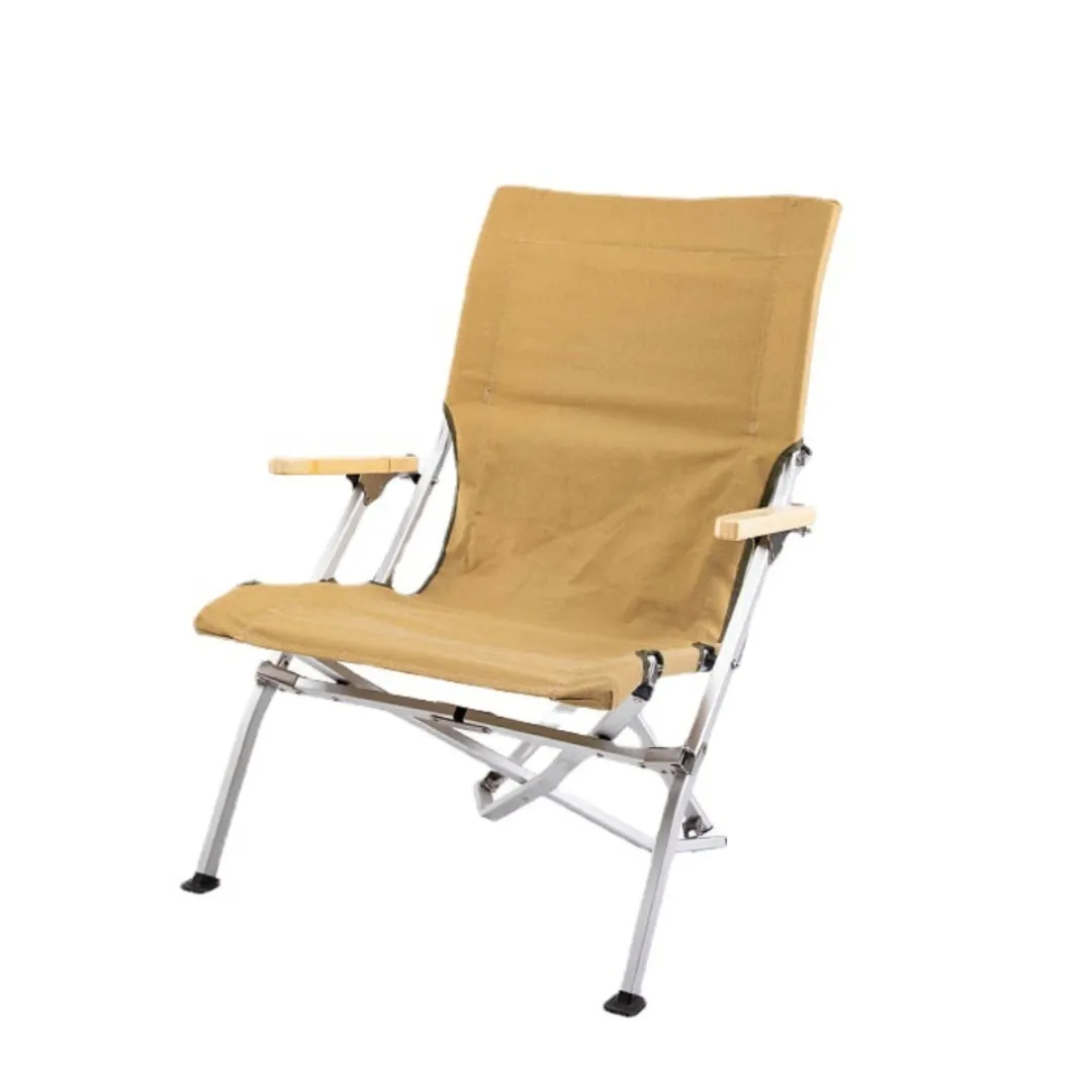 Silla de Camping novedosa de lona 1680D, silla de Camping plegable portátil para exteriores, silla con sello de piel con respaldo alto