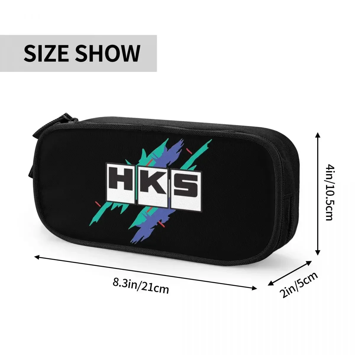 Cute HKS Race Pencil Case R32 GT-R Pencil Box Pen for Student Large Storage Bag School Supplies Zipper Accessories