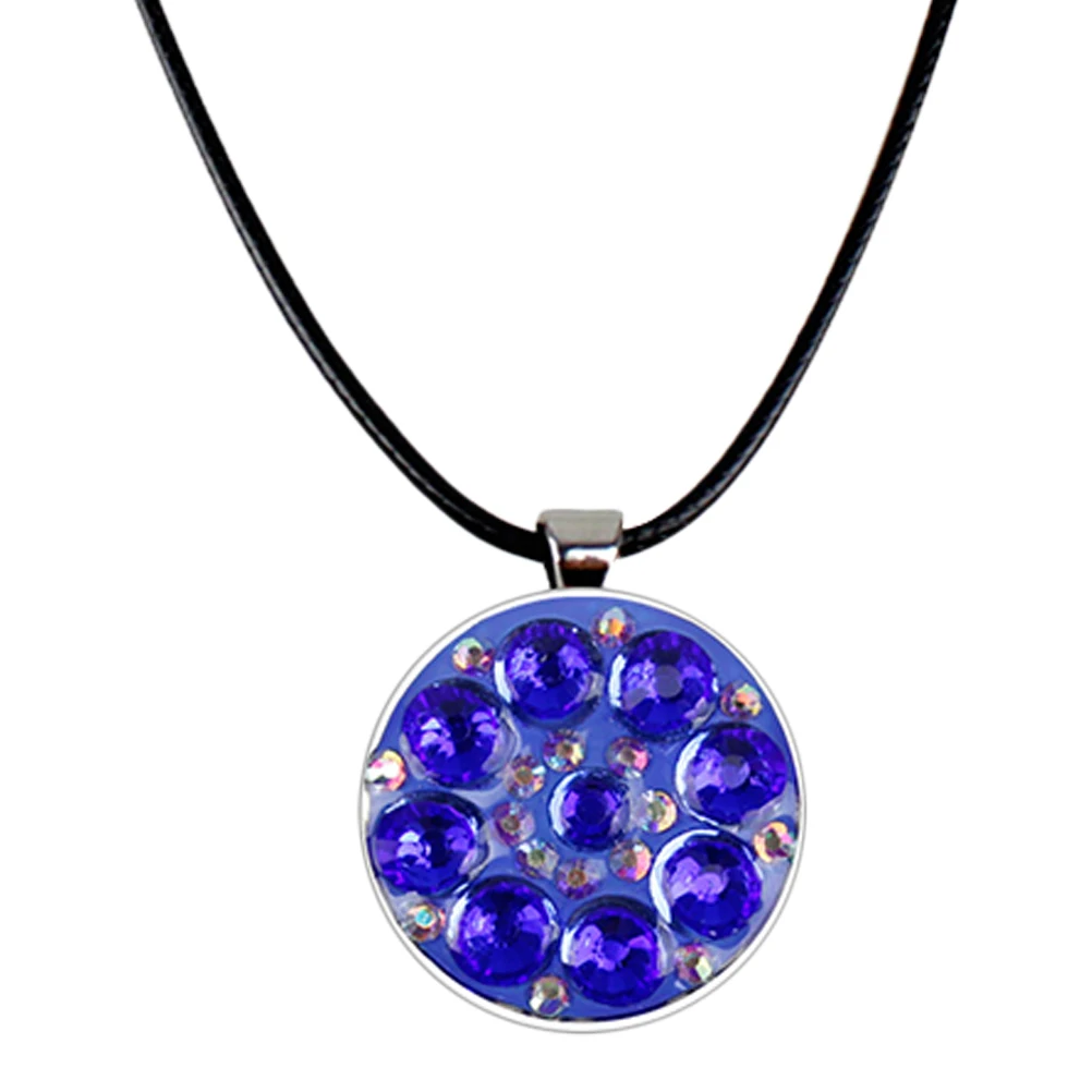 

Golf Accessories Gole Crystal Hugging Clip Ball Markers with Hat Delicate Necklace Blue Cap Clips
