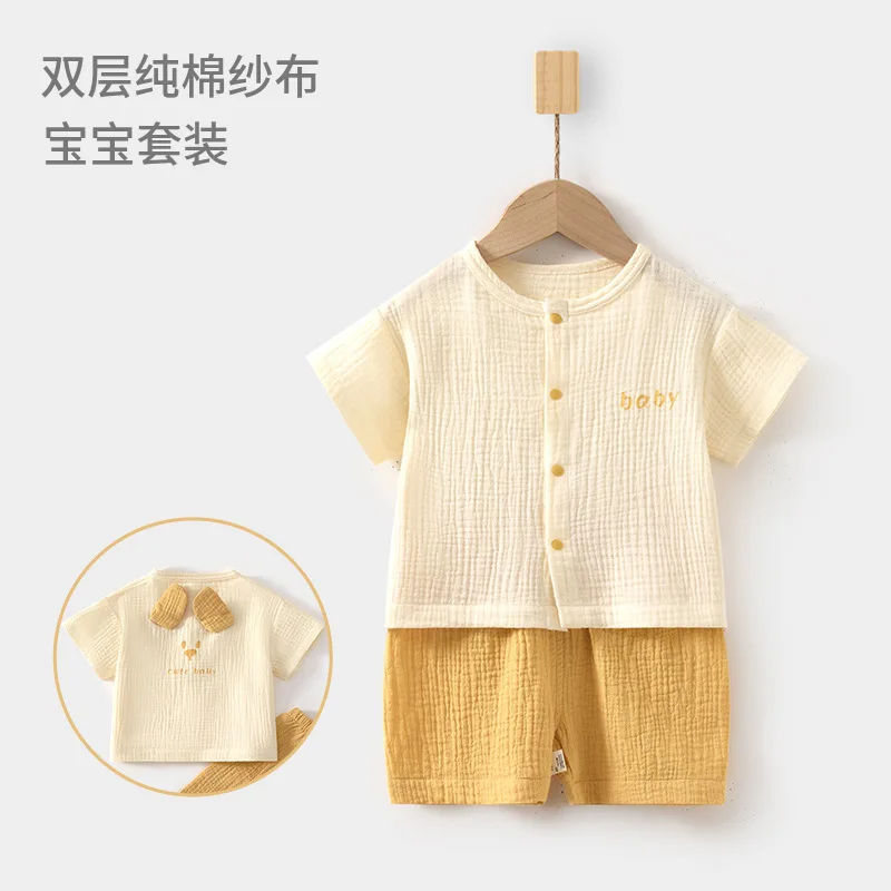 

Детские хлопковые пижамные комплекты: домашняя одежда для малышей, шорты и футболка с коротким рукавом, летняя одежда для девочек для помещений с кондиционером