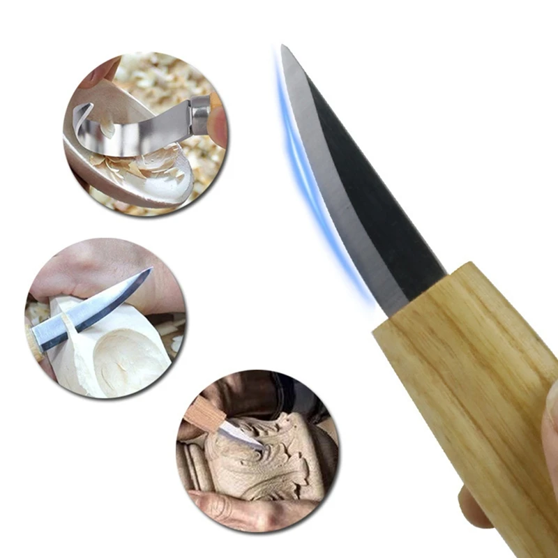 Wood Carving Knife Carving Chisel Steel Sharp-Edged Wood Cutter Gouge Chisels DIY Woodworking Carving Tools Set