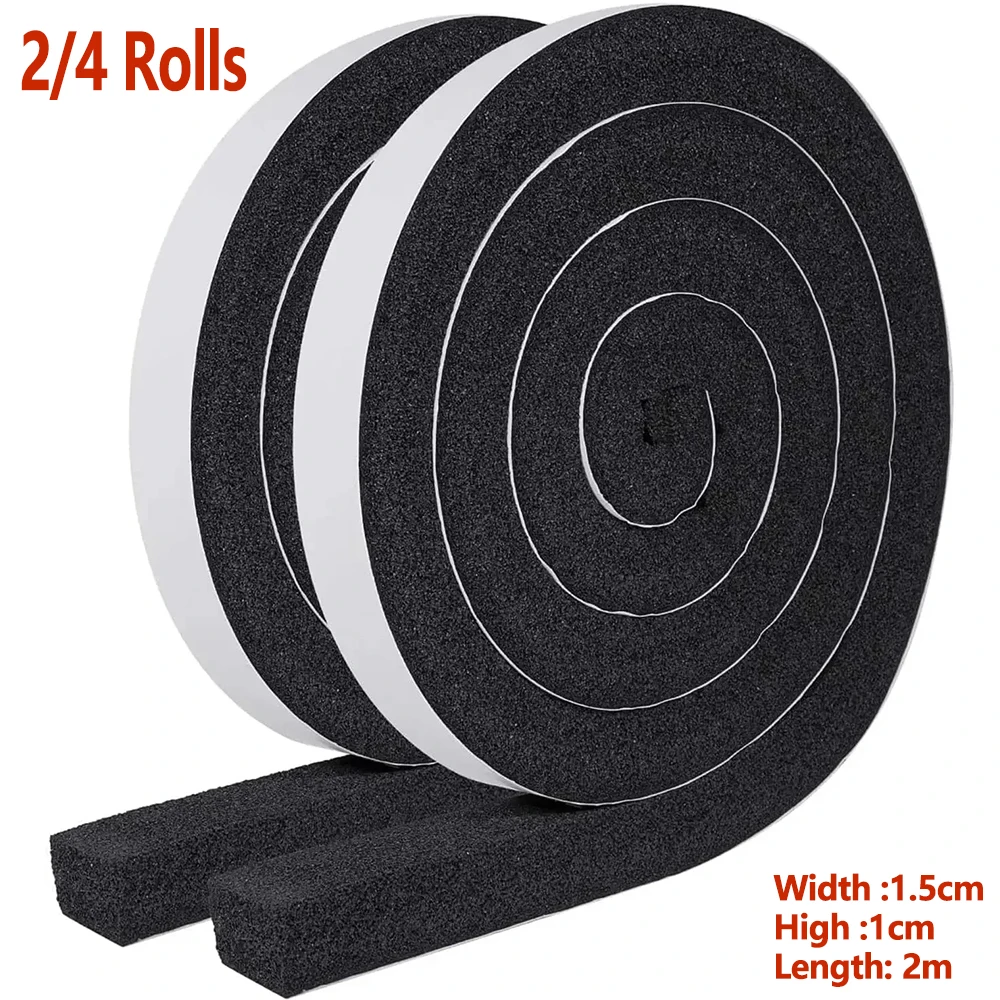 Sponge Foam Seal Strip Tape Adhesive Anti Collision Soundproof Weather Stripping for Doors Windows Furniture Protection