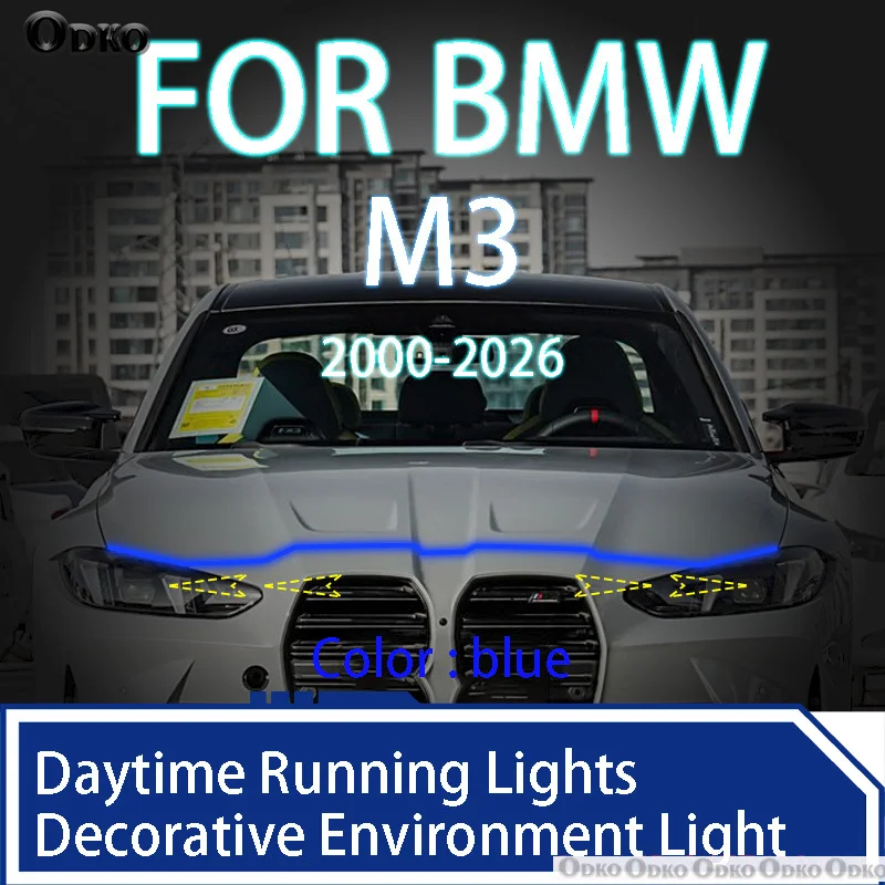 

For BMW M3 2000-2026 Newly upgrade LED Daytime Running Light Scan Starting Car Hood DRL Guide Decorative Ambient Lamp 12V