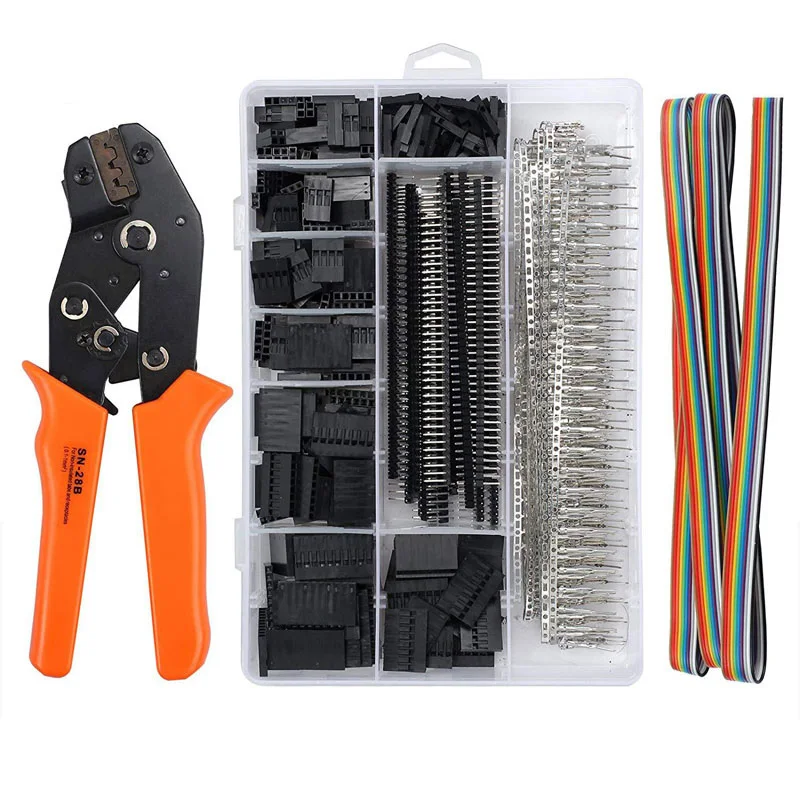 SN-28B 0,1-1 mm2 Krimptang gereedschapset-1550 stuks 2,54 mm Dupont-connectoren en krimppennen 2,54 mm JST-XH JST-connectorkit