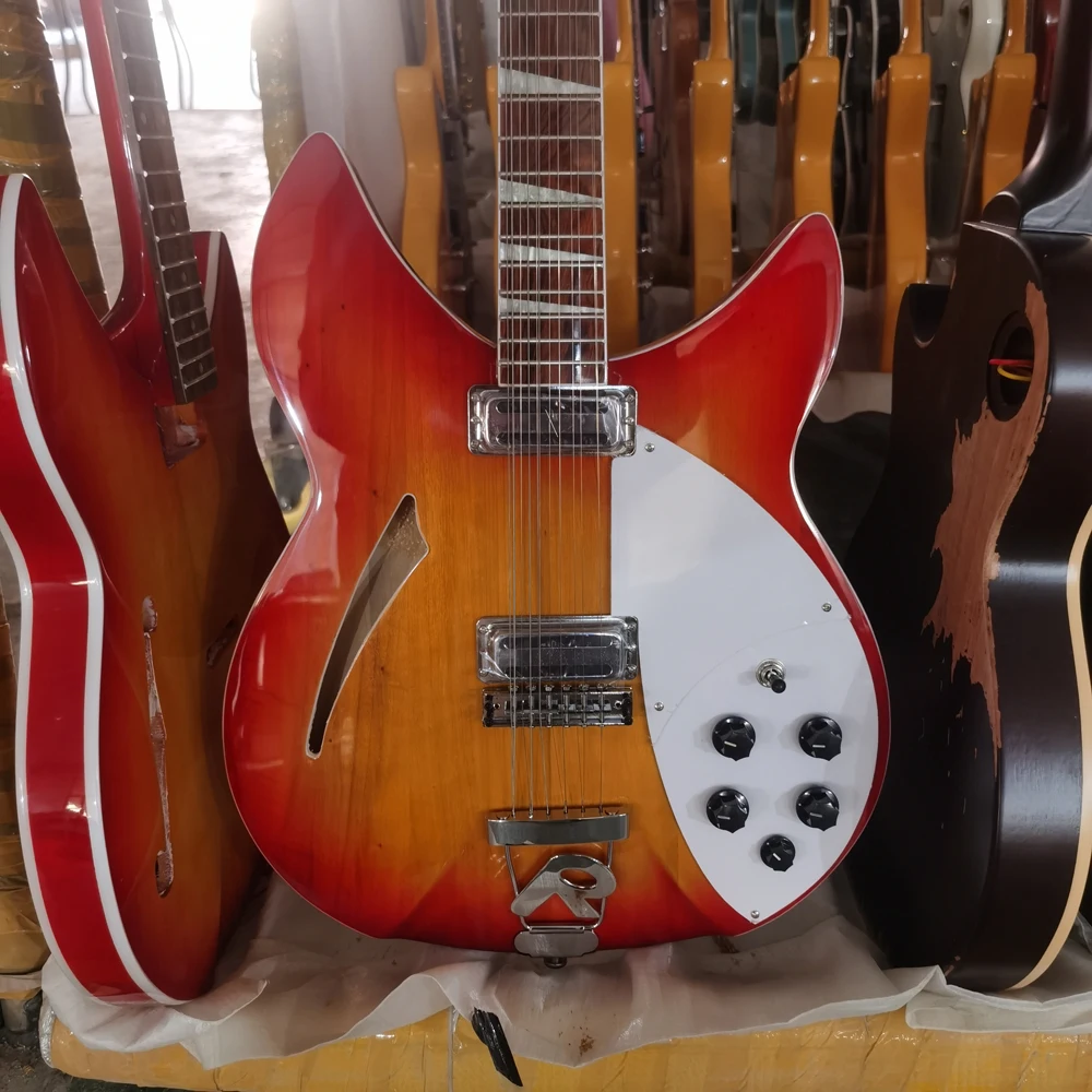 Rickenbacker 360 electric guitar, semi-hollow body, 12-string guitar, 5 pieces of wood splice neck