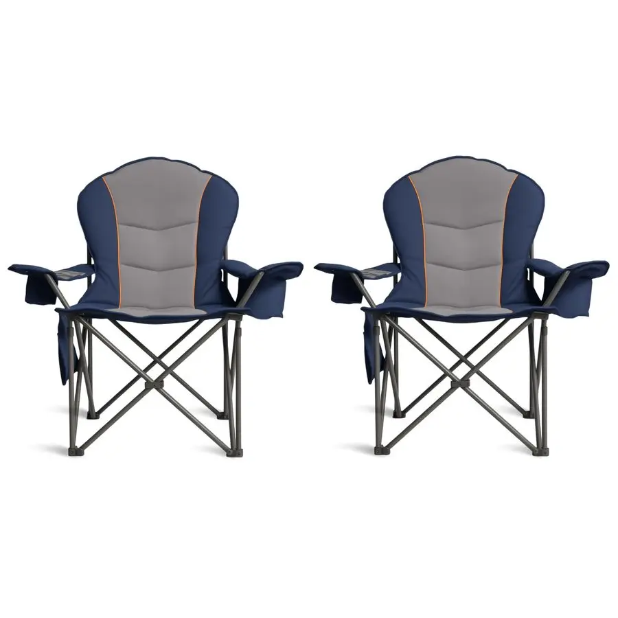 

Oversized Camping Chair Heavy Duty 500LB Portable Folding Chair with Cooler Bag, Cup Holder amp Waterproof Phone Case for Adult