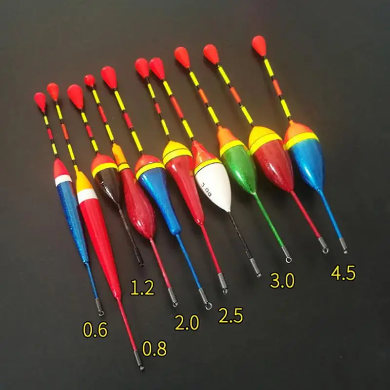 10Pcs 4.5/3/2.5/2.0/1.2/0.8/0.6g Light Stick Floats Fishing Floats Set Fishing Bobber Stick Sensitivity Fishing Accessories