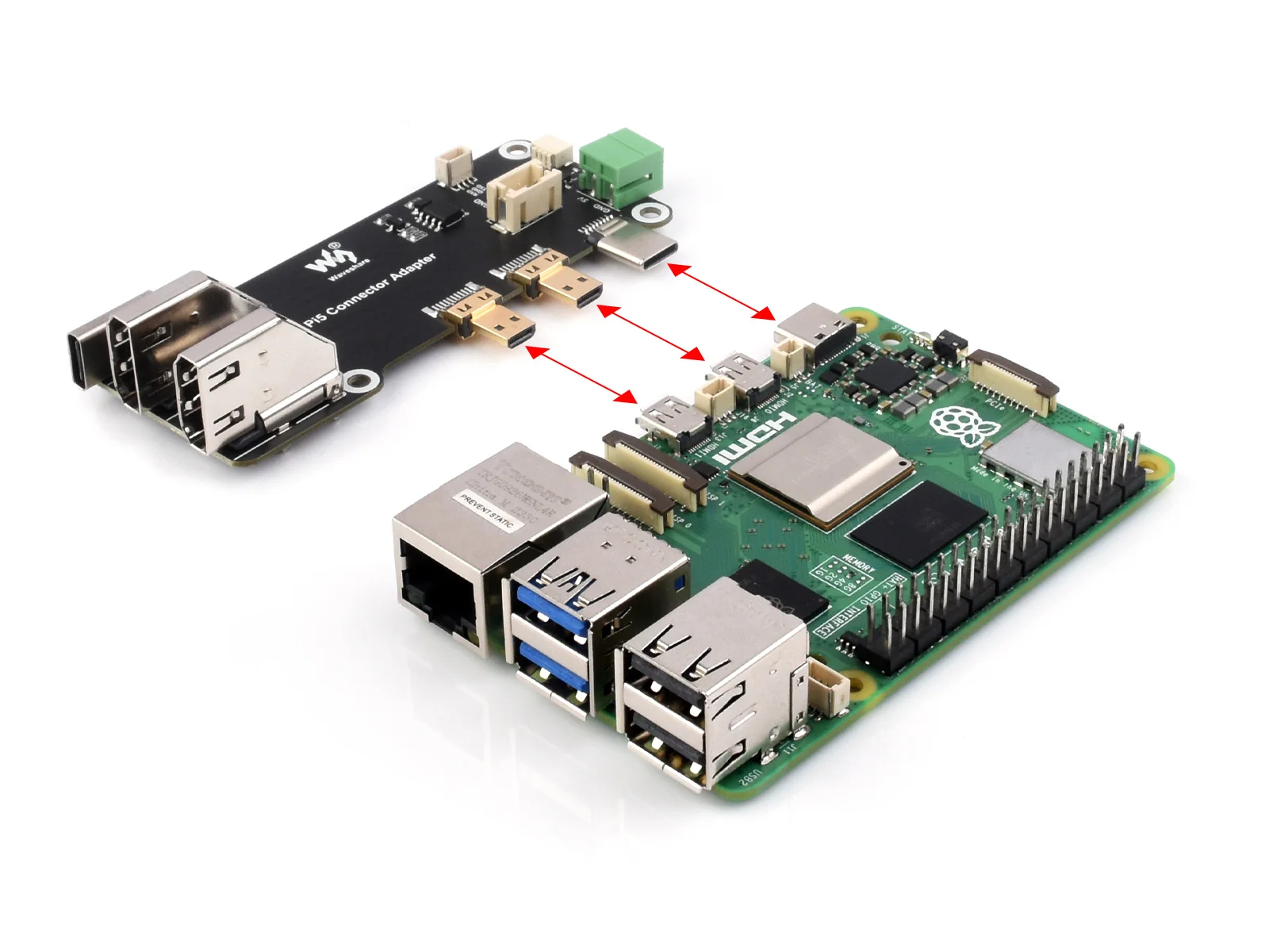 Imagem -05 - Micro Hdmi para Hdmi Adaptador Multifuncional Compatível com Raspberry pi 4b Métodos de Fonte de Alimentação Suporta Saída Dupla 4k