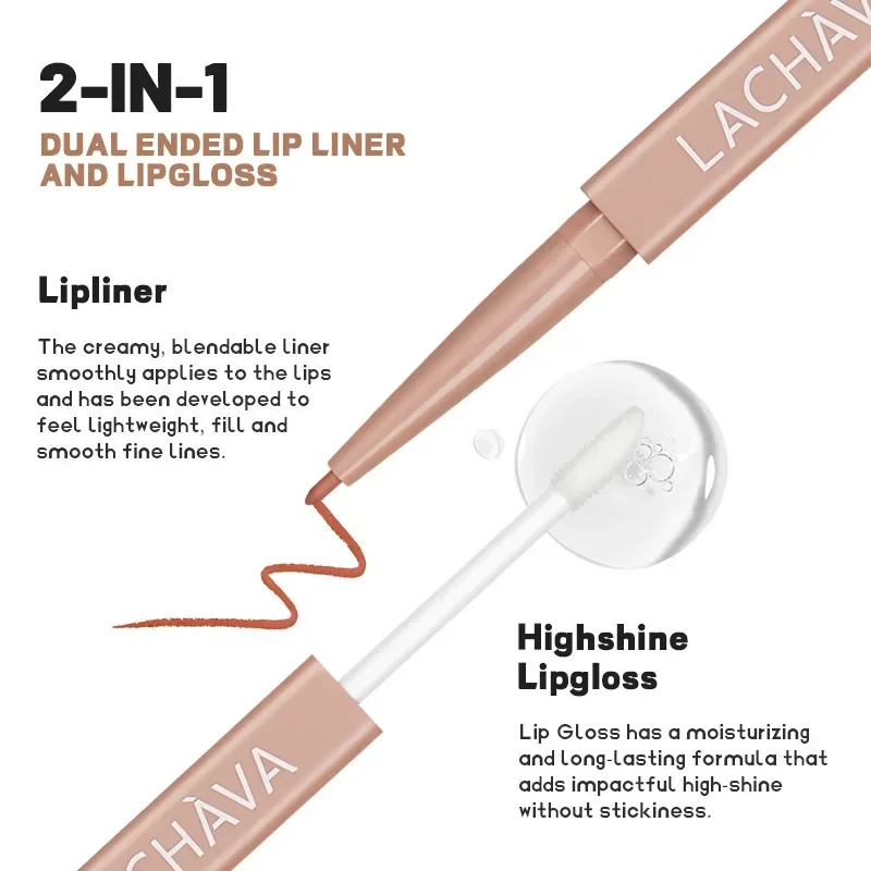 High Quality Double-end Waterproof Lipstick Lip Oil Pencil Makeup Long Lasting Sexy Red Lip Gloss Matte Lip Liner Pen Cosmetics