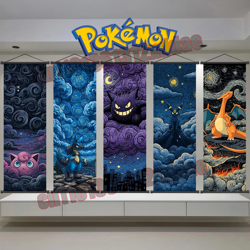 

Classic Anime Pokémon Jigglypuff Gengar Lucario Charizard Eevee Art HD Poster Bedroom Decoration Scroll Drawing Children's Gifts