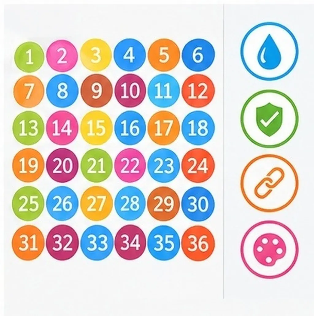 6 Pcs Labels Floor Sticker for Line Decals Classroom Dot Stickers Colorful Pvc Number Indoor Back to School