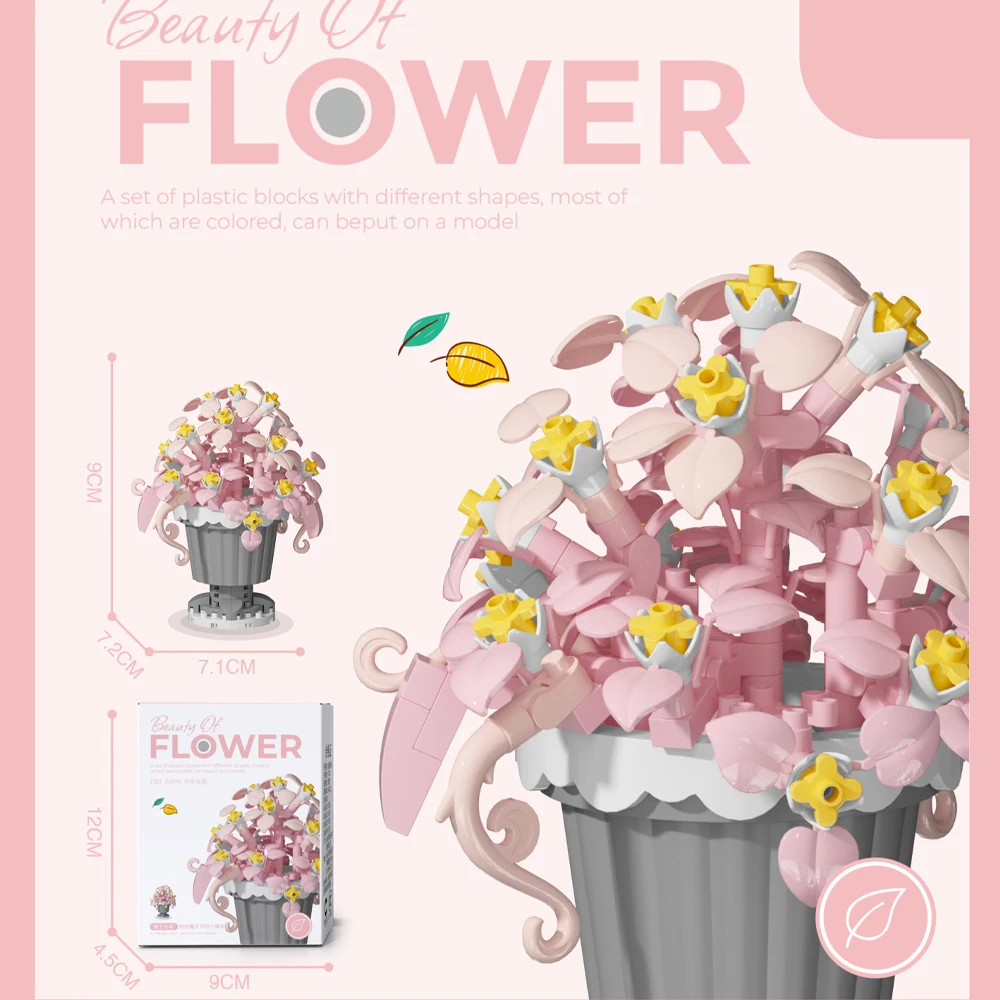 KNEW BUILT Ewige Rose Mikro-Mini-Baustein-Blumenspielzeug - Immer Blühend Ohne Verwelken, Ideales Valentinstag-Geschenk für Mädchen – Detail 12