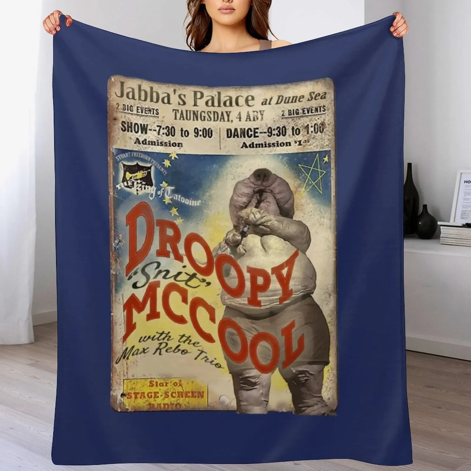 

Vintage Style Fan Art Droopy McCool Concert Poster Throw Blanket For Sofa Thin Cute Plaid Blankets