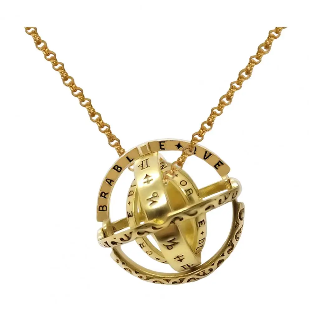 Shockproof Stress Relief Toy Titanium Steel Fidget Spinner Ring Planet Shape Decompression Necklace Shockproof Anti-stress