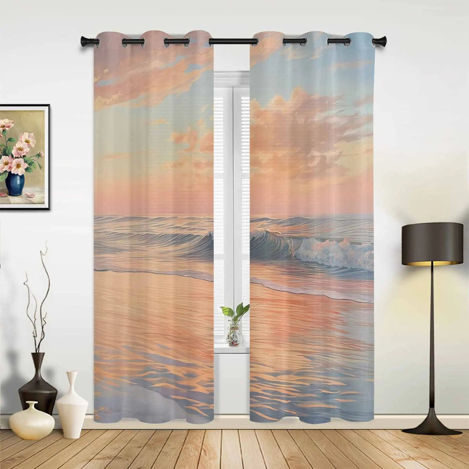 Clouds In The Seaside Sky Modern Panels Hall Curtains for Living Room Bedroom Window Curtains Hotel Drapes