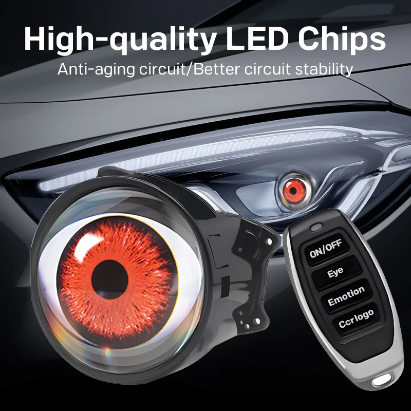 

Car Eyes LED Dynamic Lights 33 Freely Switch Modes Dynamic Lamp Assembly Remote Control Car Modification Accessories