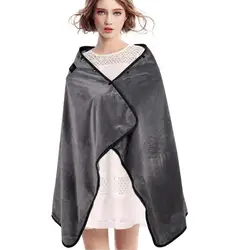 Plush Heating Blanket 5V Washable Heated Shawl Blanket With USB Interface Rechargeable Heating Wrap Pad For Women Men