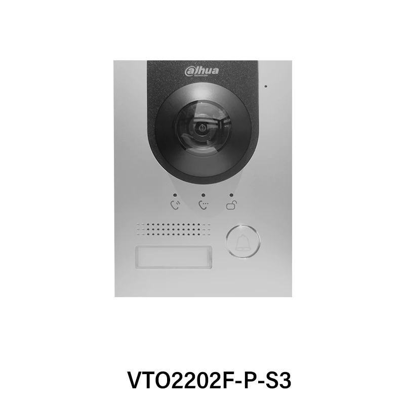 Dahua VTO2202F-P-S3 2-draads IP Villa deurstation PoE IR video-intercom groothoek deurbelcamera IK07 en IP65 nominale aluminium behuizing