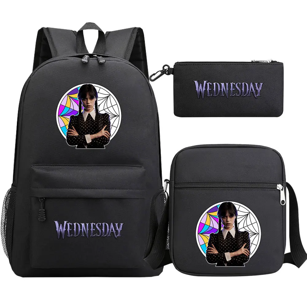 Wednesday Addams School Backpack Sets Kids Book Bags Cartoon 3D Prints Primary Daypack Teenager Boys Girls Fashion Mochila