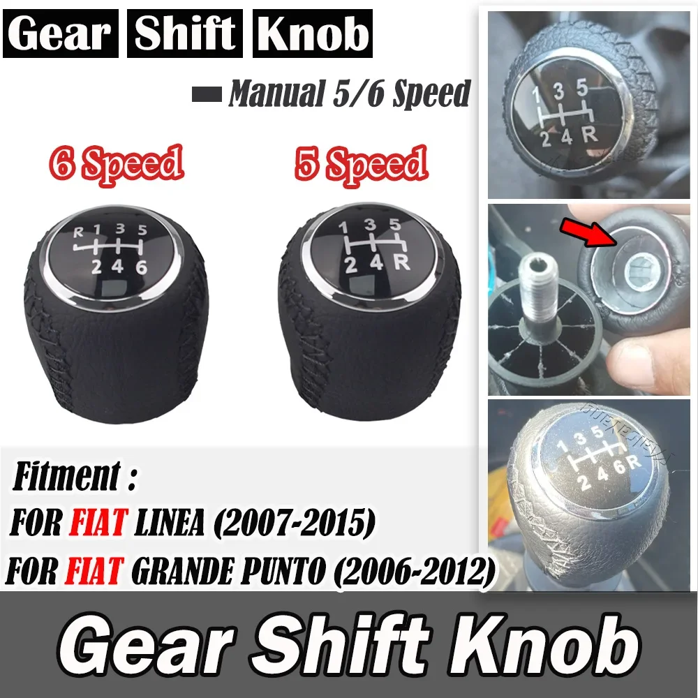 5/6 Speed Car Gear Shift Lever Handle Gear Shift Knob Stick Head FOR FIAT GRANDE PUNTO 2006-2012 FIAT LINEA 2007-2015