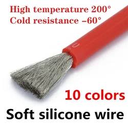 Fil de câble en silicone souple résistant à la chaleur, 12AWG, 14AWG, 16AWG, 18AWG, 20AWG, 22AWG, 24AWG, 26AWG, 28AWG, 30AWG