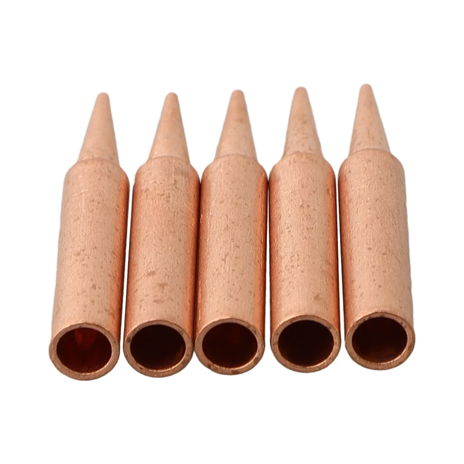 

5pcs 900M-T Copper Soldering Iron Tips 200~480℃ Soldering Iron Head Set Inside Hot Bare Copper Electric Soldering Iron Tip