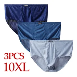 10XL-3XL 3PCS/lot Mesh Mens Briefs Sexy Briefs for Men Panties Mens Briefs Underwear Man Light Soft Durable In Middle Breathable