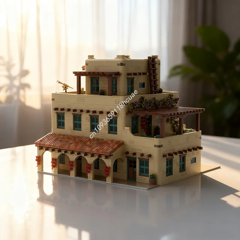 

7344 шт. MOC Aqua Fria Inn седан модульная модель строительные блоки строительство DIY рождественские подарки креативная кирпичная игрушка на день рождения