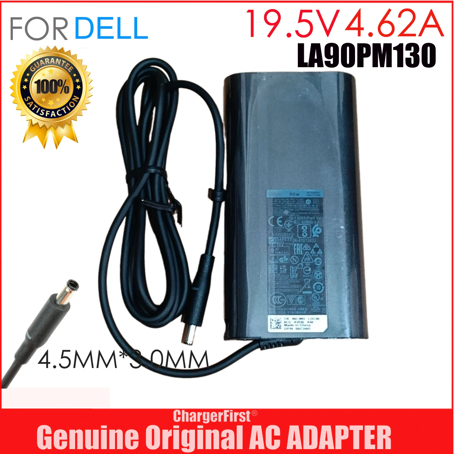 Genuine 19.5V 4.62A 90W 4.5*3.0mm Laptop AC Adapter Charger LA90PM130 For Dell Vostro 20 3052 3055 24 5450 5460 Power Supply