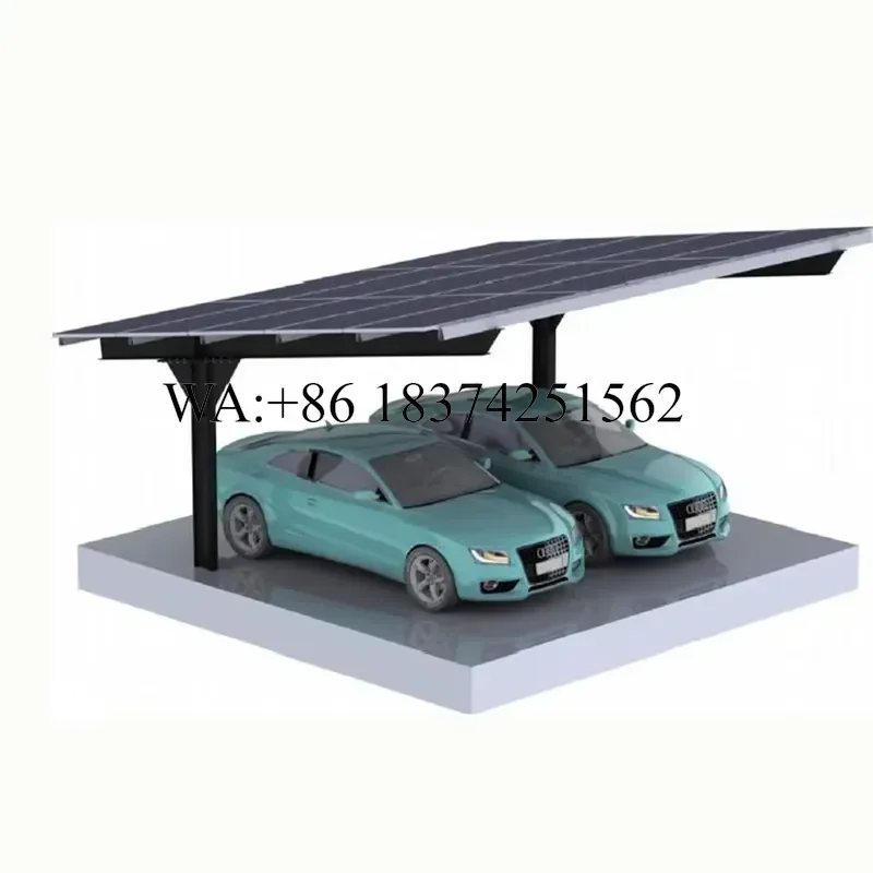 Wmwmnu Waterproof Aluminum Frame Solar Carport Parking Lot Installation System for 1 or 2 Cars