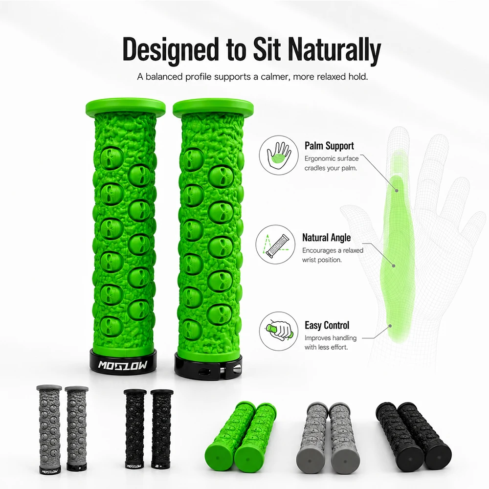 2 Pairs Little Skull pattern Rubber Bicycle Grip Cushioning Shock Absorbing Sturdy and Durable Bicycle Grips Accessories