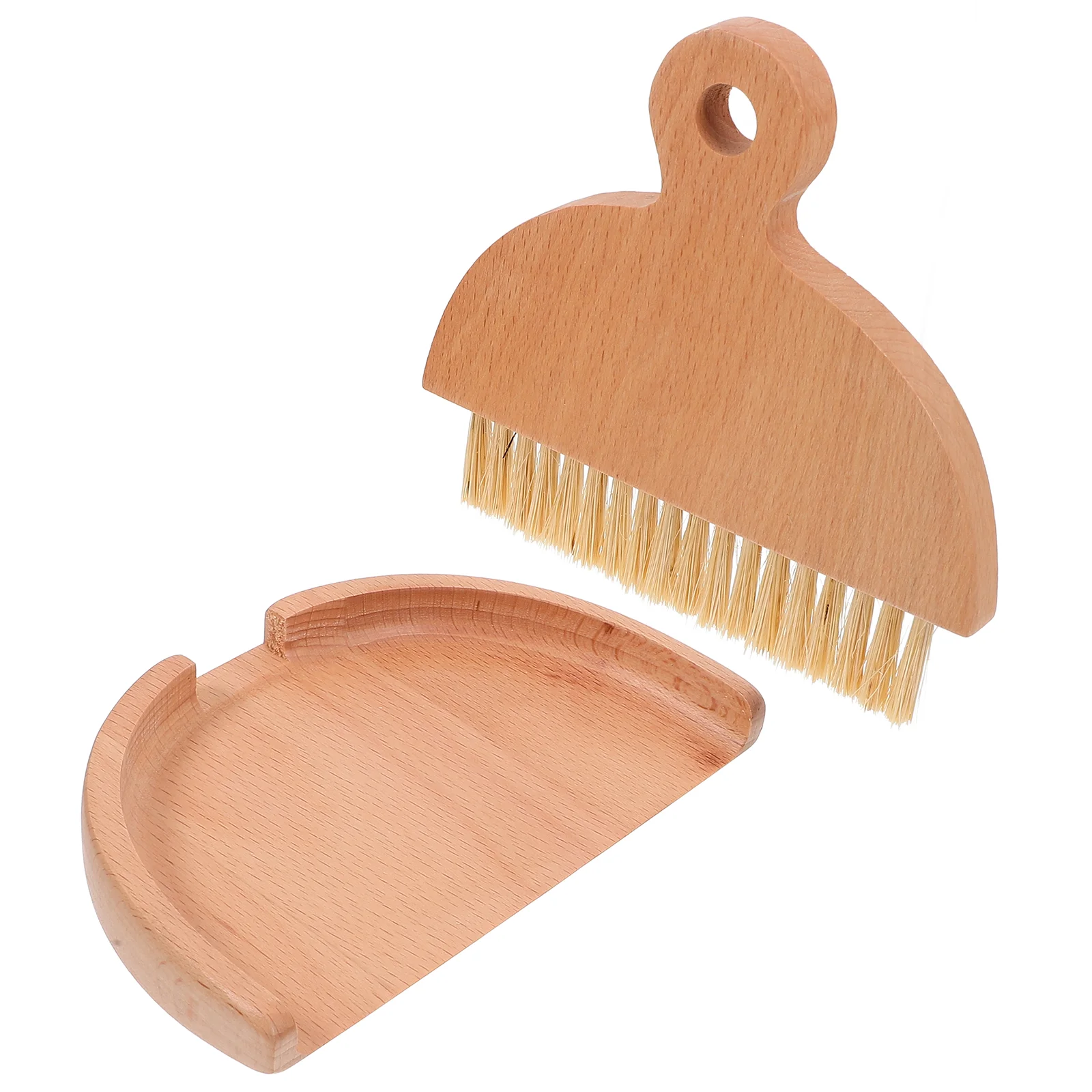 Dustpan Brush Desktop Broom Kit Cleaner Small And Portable Mini Keyboard Wooden