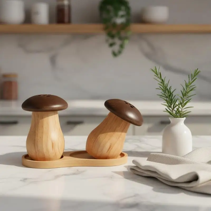 Mushroom Household Toothpick Storage Box Cute Durable Non Toxic Dustproof Toothpick Holder for Home Kitchen Decoration