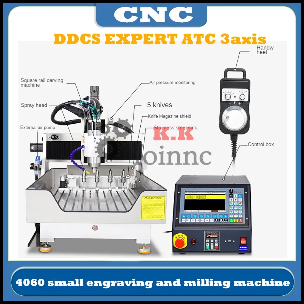 The CNC DDCS EXPERT M350 3axis 4060 small engraving and milling machine ATC precision engraving machining with knife library