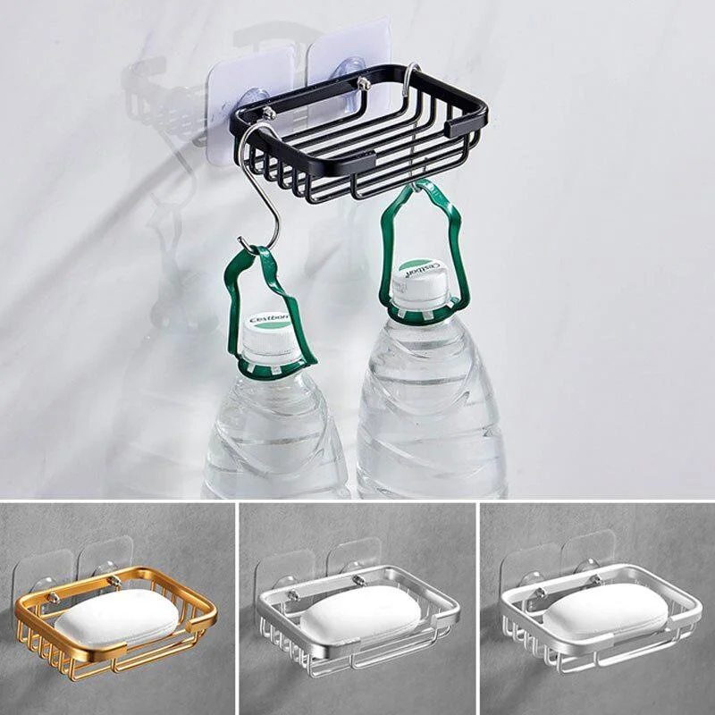 1PC Free Drill Soap Dish Holder Wall Mounted Storage Rack Holder Hollow Type Soap Sponge Dish Bathroom Accessories
