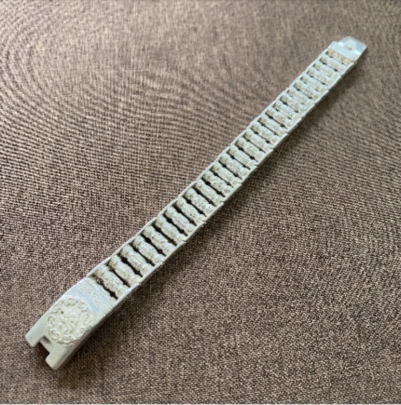 Weißes Kupfer-Armband mit Drachenprägung, Retro-Ethnischer Stil Armreif, Unisex Streetwear Schmuck Geschenk
