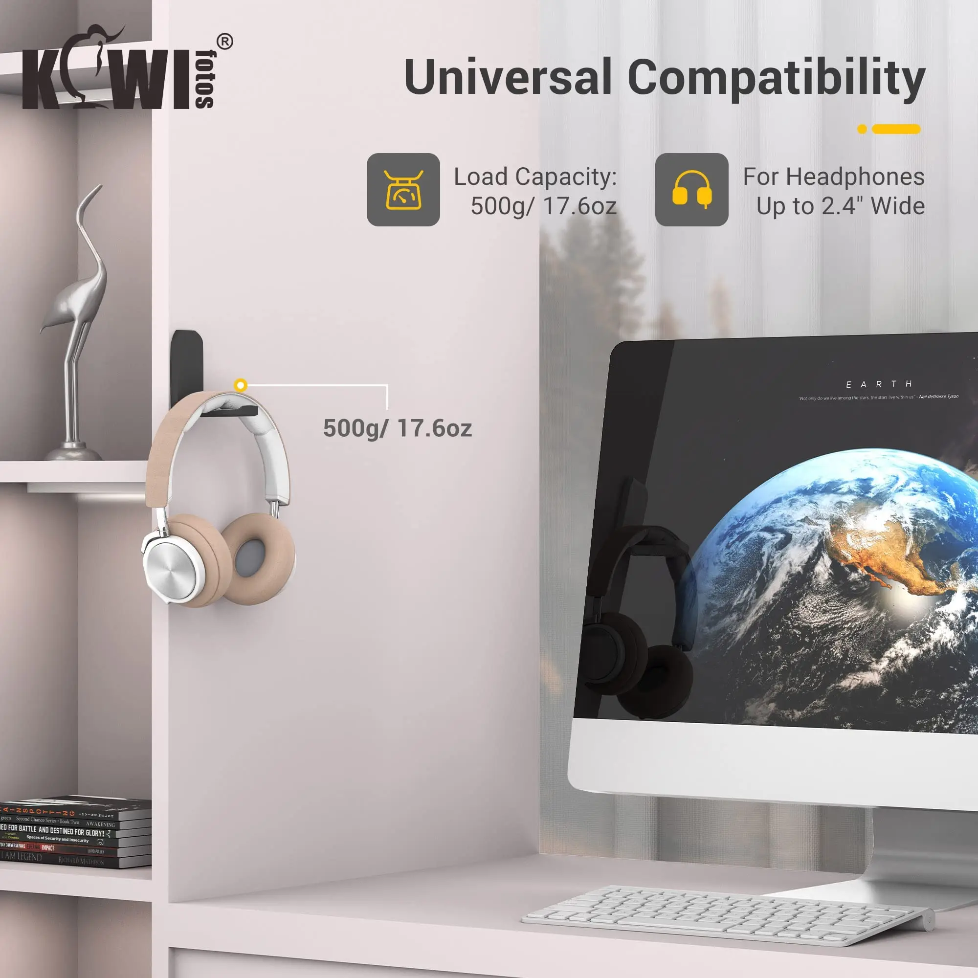 หูฟัง Stand กาวติดผนังชุดหูฟังแขวนตะขอโต๊ะคอมพิวเตอร์เกมส์ PC หูฟัง Sticky จอแสดงผล Hook