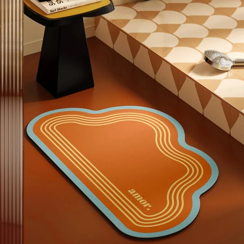 Simple Bathroom Door Mat Absorbent Non-slip Quick-drying Floor Mat Toilet Entrance Bathroom Drain Pad коврик для ванной