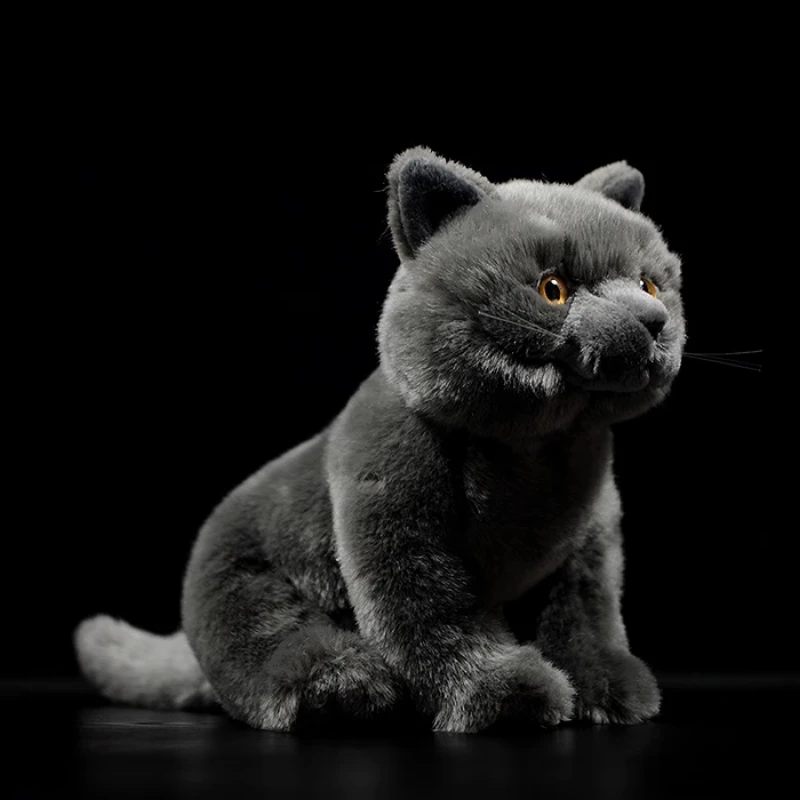 

Artificial Animal English Short Blue Cat Plush Toy Japanese Planking Cute Tiger Cat Simulation Stuffed Doll Kawaii Toy Gifts