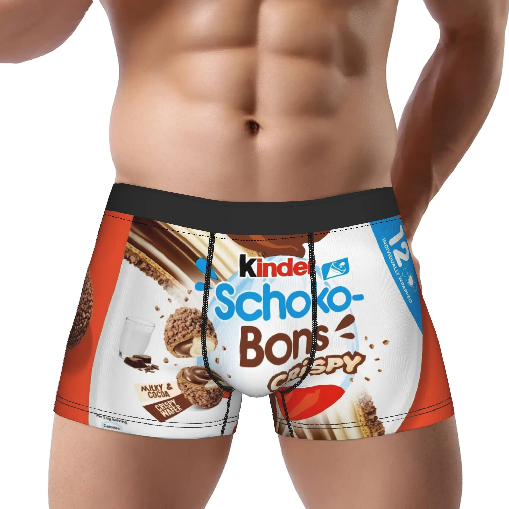 Calzoncillos Tipo Bóxer Cómodos para Hombre, Marca Schoko Bons Crispy Kinder